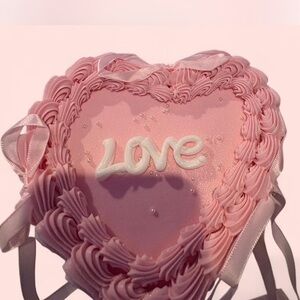 Pink Heart-Shaped Decorative Piece